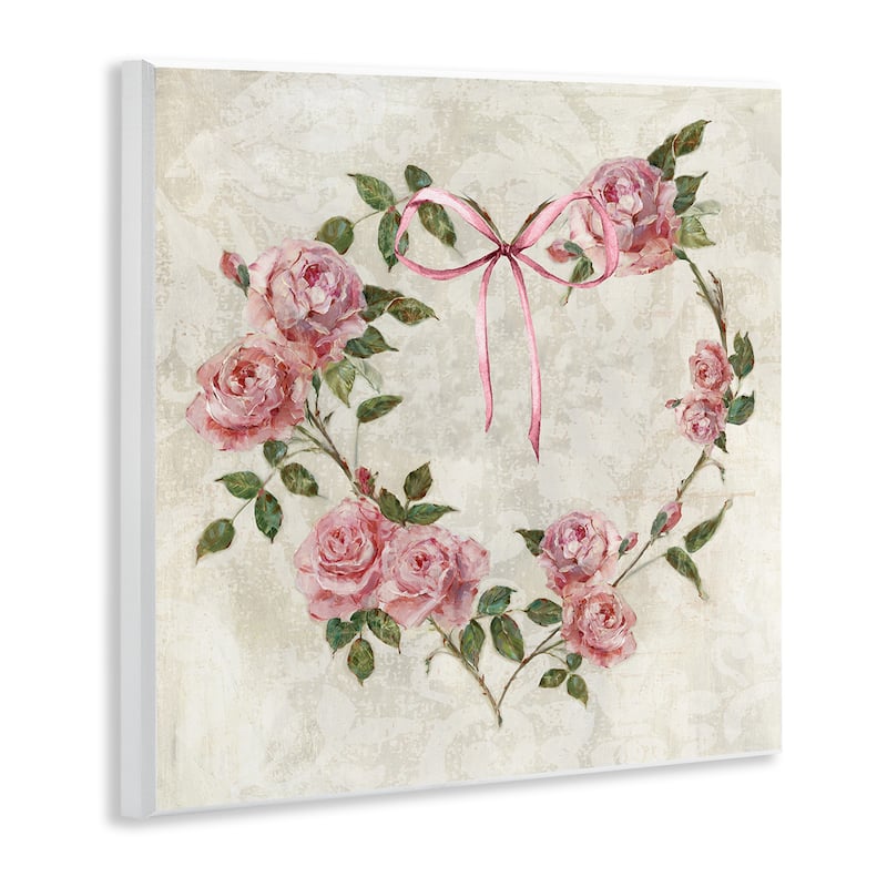 Stupell Rose Heart Wreath Wall Plaque Art Design By Sally Swatland