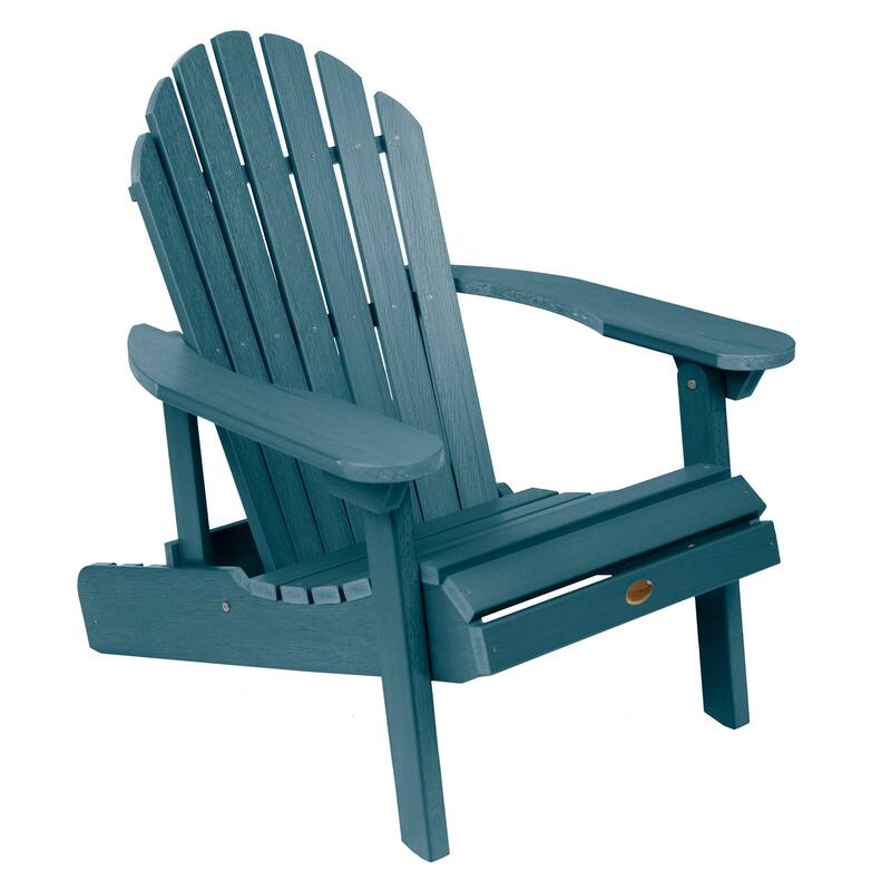 Eco-friendly Synthetic Wood Folding and Reclining Adirondack Chair - Nantucket Blue