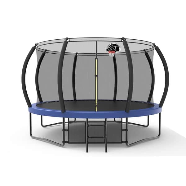 UpperBounce Trampoline 9-ft Rectangle Backyard in Gray in the