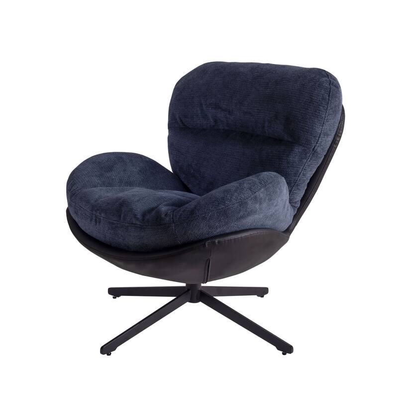 Modern Chenille 360° Swivel Office Chair with Metal Base Frame