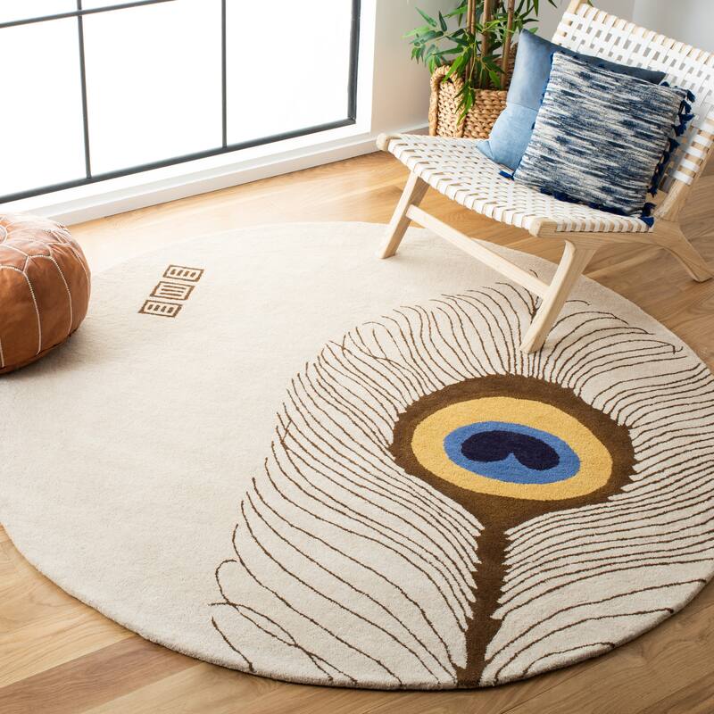 SAFAVIEH, Handmade Soho Tashina Peacock N.Z. Wool Rug