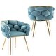 preview thumbnail 1 of 3, Velvet Accent Chairs, Set of 2 - Blue