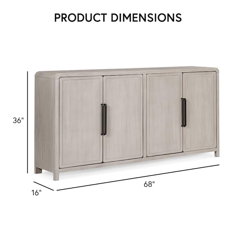 Furniture of America Billet Modern Natural Oak Solid Wood Dining Server Cabinet