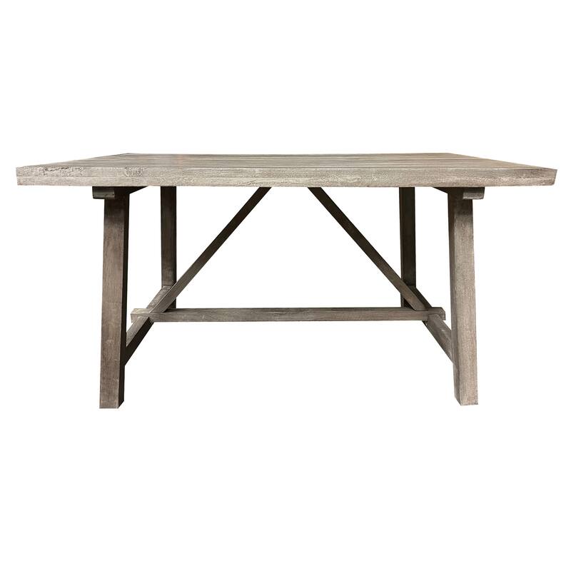 Trestle Farm House Mango Wood 58 in. Dining Table - Grey - 58"Lx38"Wx30"H