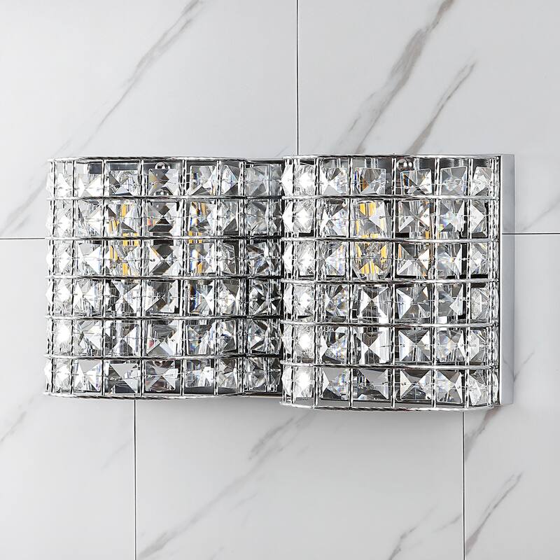 Jayne Deco 3-Light Metal/Crystal Classic Glam LED Vanity Light, by JONATHAN Y