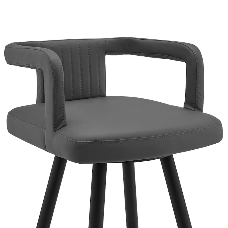Gabriele Modern 26" Metal and Faux Leather Counter Bar Stool