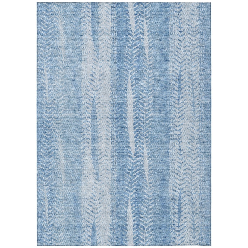HomeRoots Botanical Leaves Transitional Rectangle Outdoor Rug