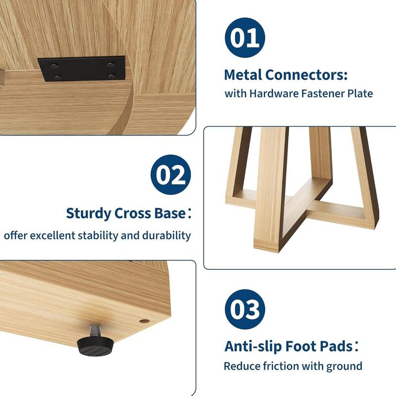 47 Inch Kitchen Round Dining Table for 4-6 for Kitchen, Apartment (Table Only)