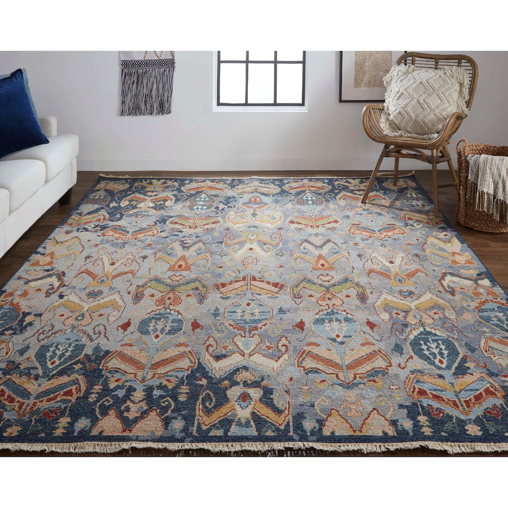 Grand Bazaar Pierson Hand Knotted Ikat Transitional Area Rug