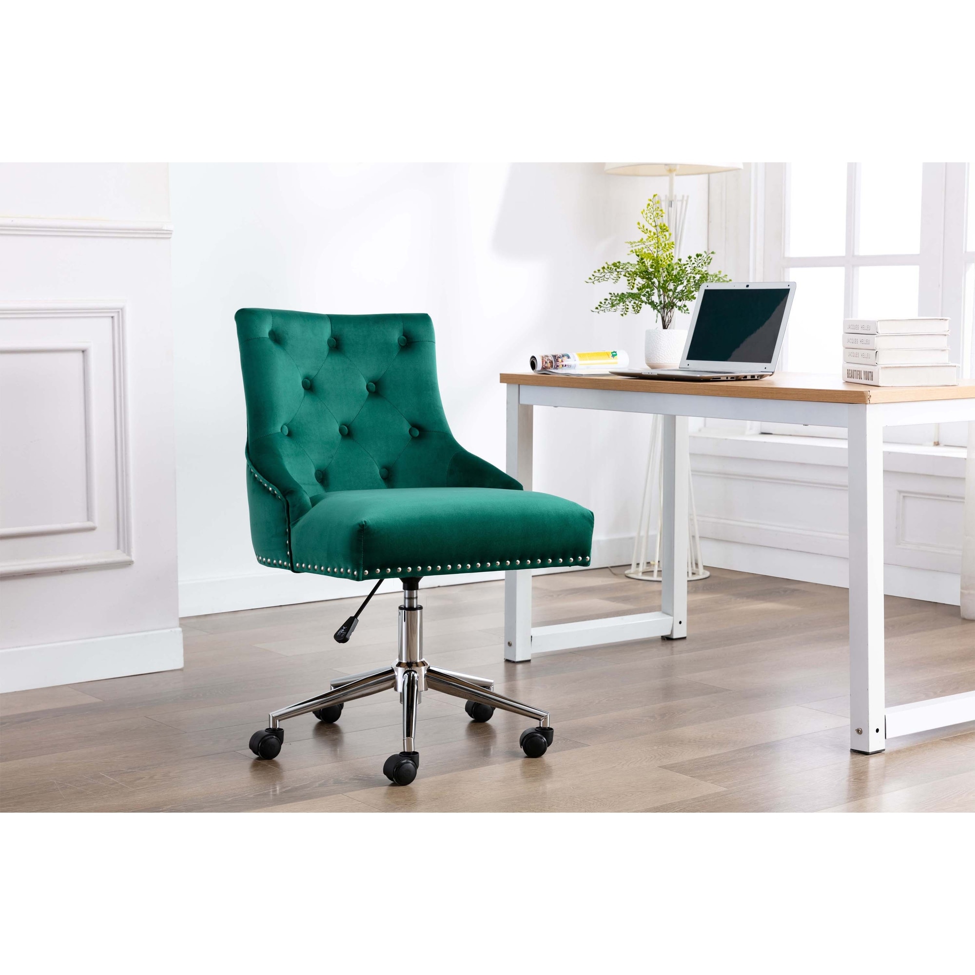 Upholstered wingback office best sale chair
