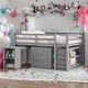 preview thumbnail 32 of 43, Modern Full Size Loft Bed With Cabinet,Shelves And Rolling Portable Desk