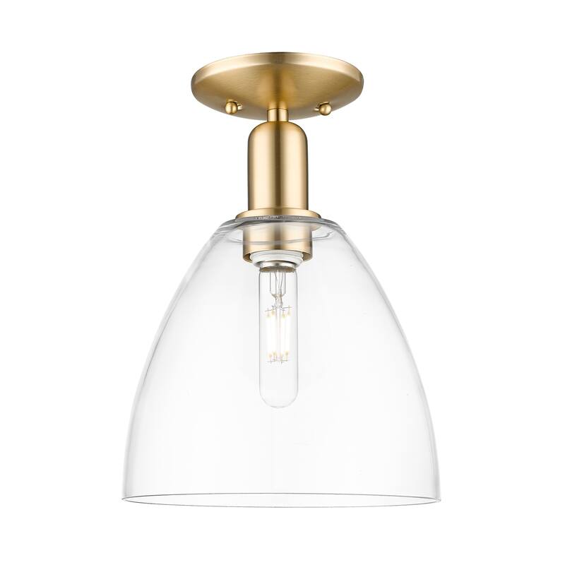 Innovations Lighting 716-1C-13-9 Bristol Semi-Flush Bristol 9" Wide - Champagne Bronze / Clear