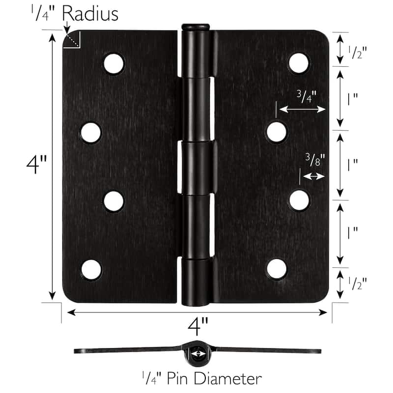 Design House 189472 4" x 4" Butt 1/4" Radius Corner Surface Mount Door
