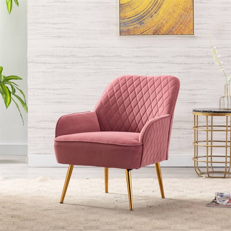 Moda Furnishings Deangelo Mid-century Accent Chair - Pink