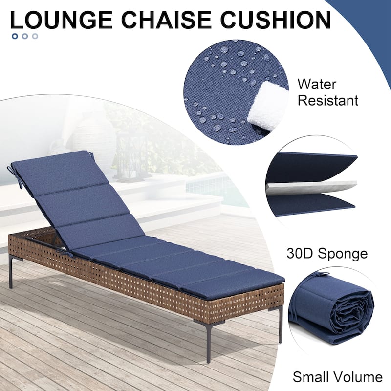 Outdoor Patio Chaise Lounge Cushion Lounger Cushion