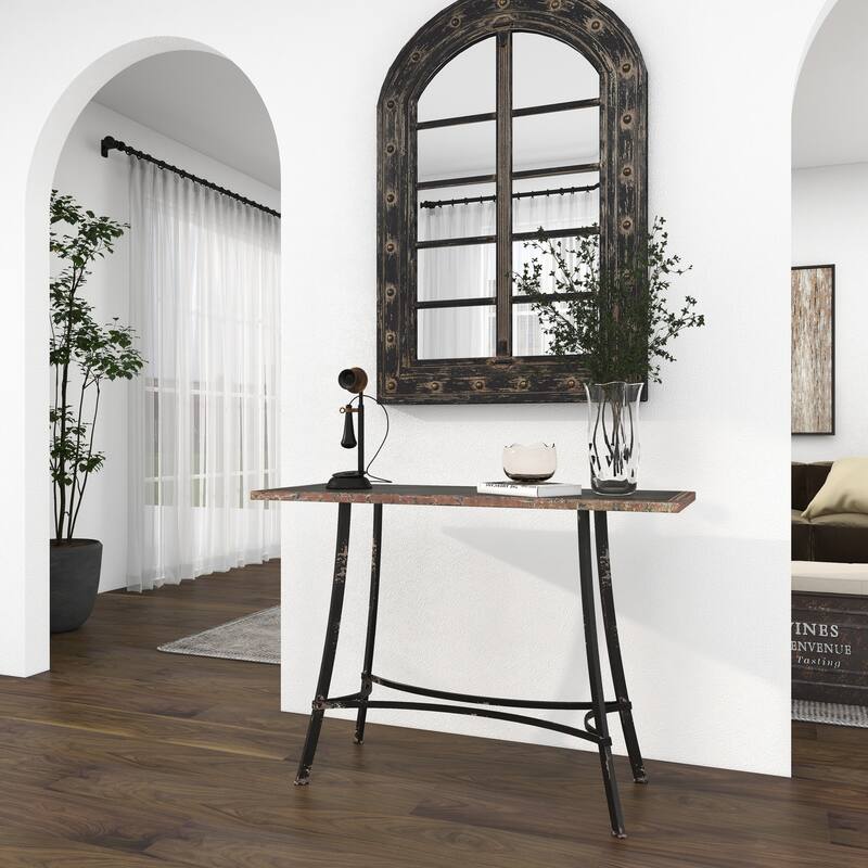 Black Metal Decorative Vintage Style Telephone Decorative Sculpture with Tiered Base and Coil Wire Detailing