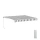preview thumbnail 7 of 10, ALEKO Caribbean Motorized Patio Awning - White Frame - Seagull Gray & White Striped - 13 x 10 Feet