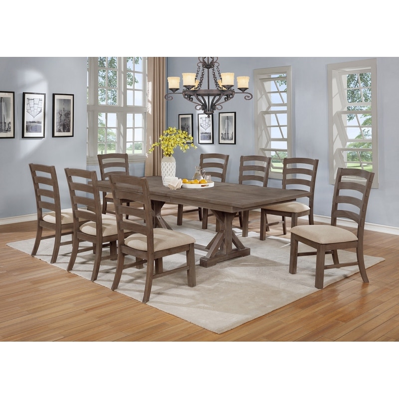 Best Quality Furniture Rustic Trestle 9-piece Dining Set - On Sale