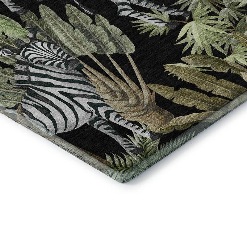 Premium Washable Super Soft Zebra Palm Tree Mayfield Rug