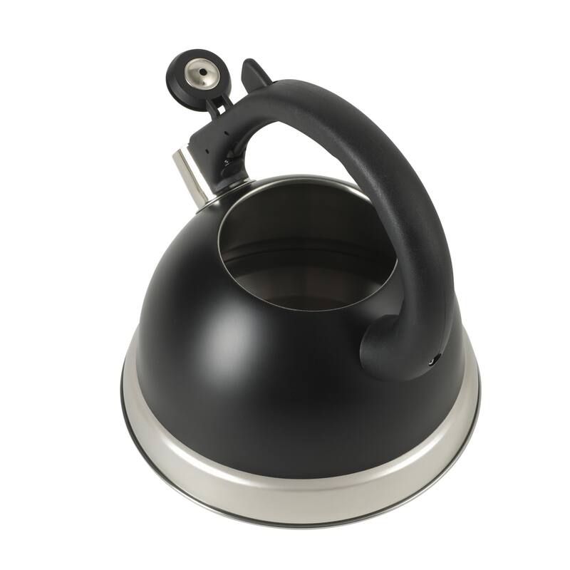 Oster Clarefield 2.4 Qt Whistling Tea Kettle with Lid, Heat-Resistant Nylon Handle and Knob, Stainless Steel Trim