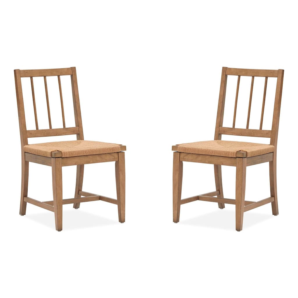 Magnussen Home Lindon Belgian Wheat Paper Cord Side Chair Two Pack - 19.25''W x 22.5''D x 35.5''H