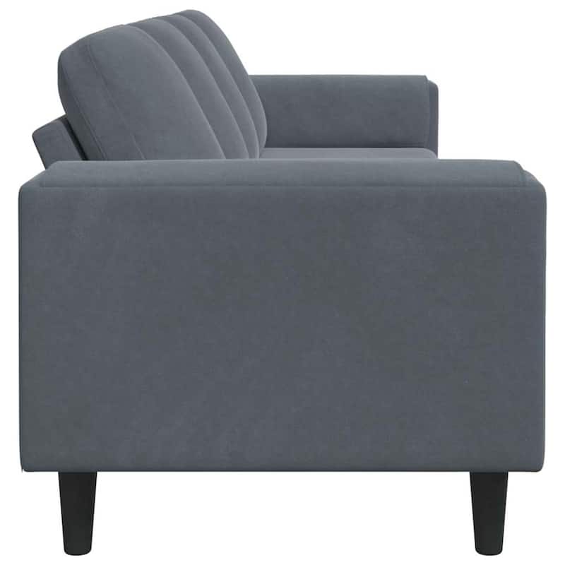 vidaXL Sofa Set Dark gray Velvet - 98.4 x 30.3 x 29.9 inch