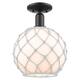 Option Matte Black / White Glass with White Rope