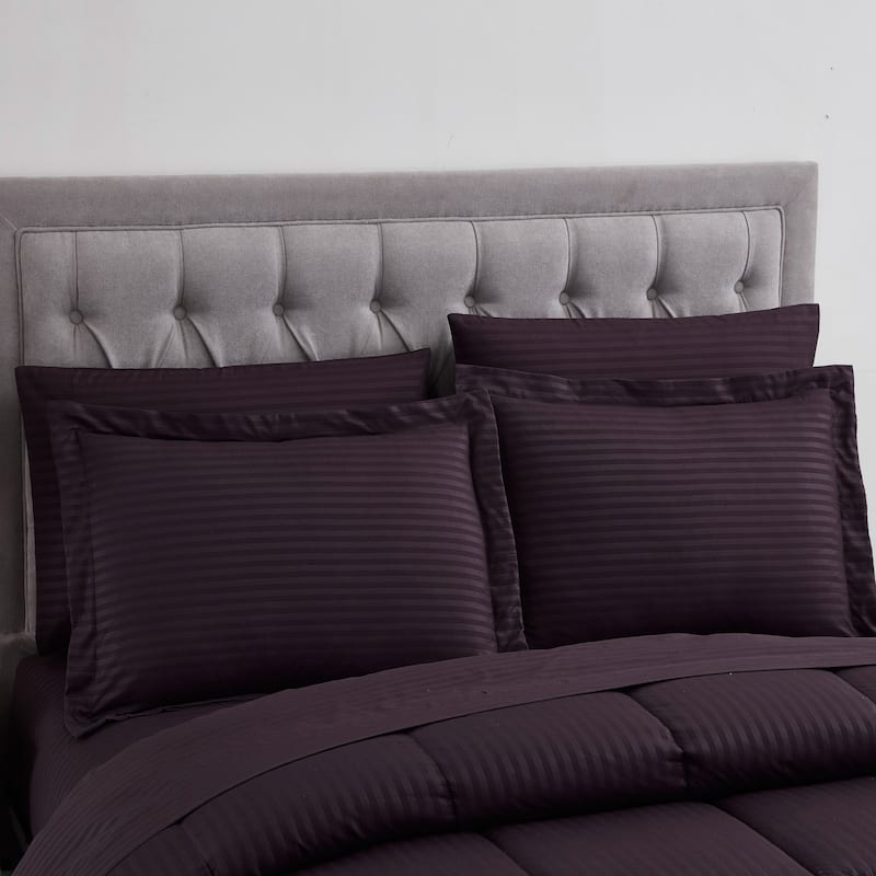 Soft Dobby 8-piece Striped Down Alternative Bed-in-a-Bag Set w/ Sheets