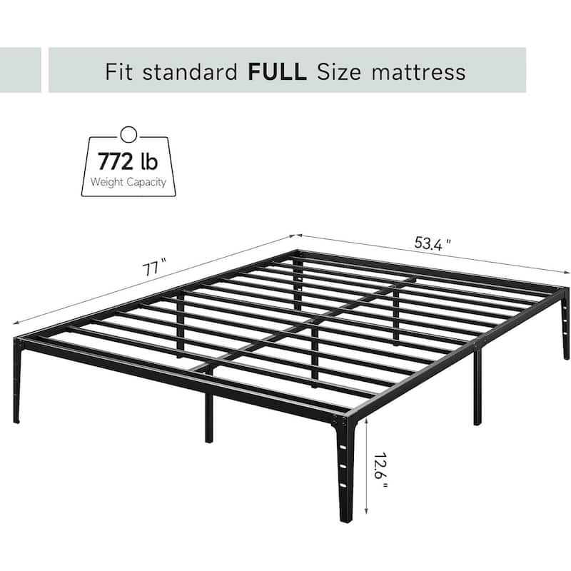Bed Frame, Metal Slat Support