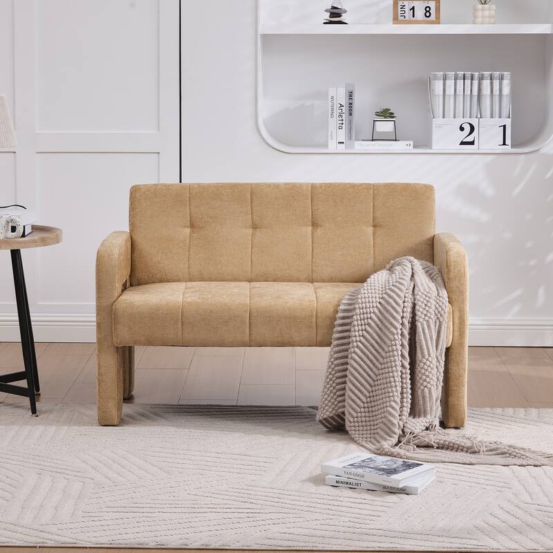Nordic Modern Double Armchair Compact Upholstered Sofa Leisure Sofa Comfortable Seating with Dual Armrests Can be paired
