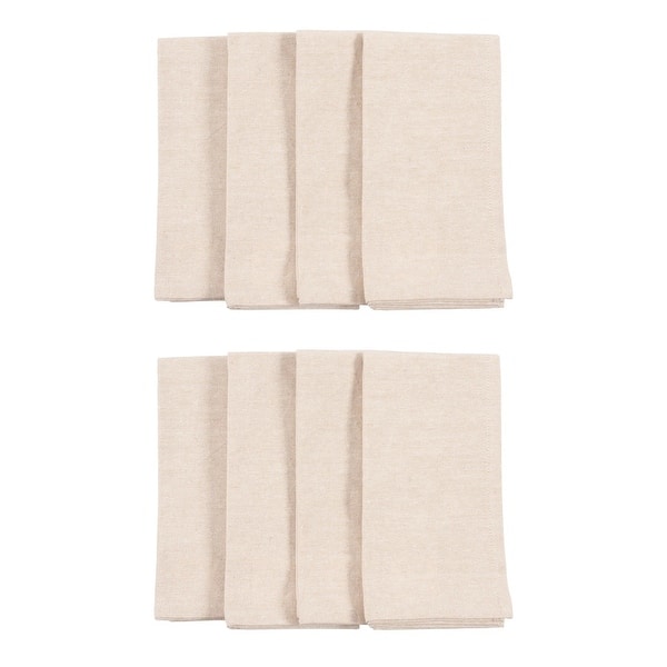 KAF Home Overbrook Chambray Dinner Napkins, Set of 8 - 18 x 18 - Beige