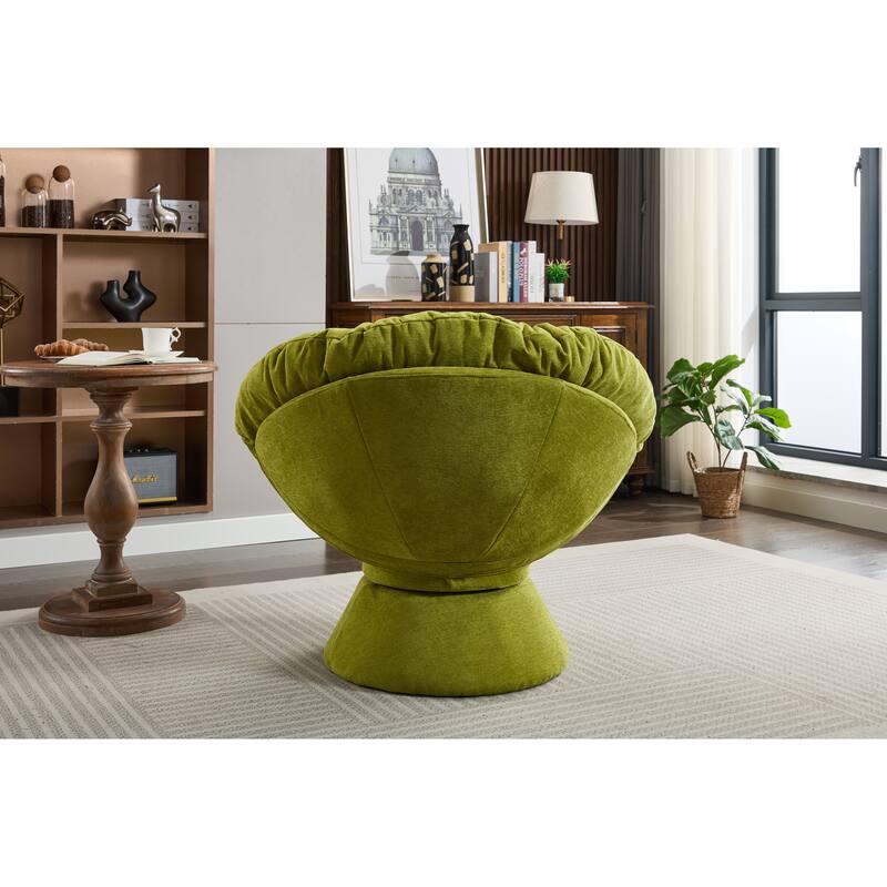 Oversized Swivel Accent Chair, 360-Degree Swivel Barrel Chair, Papasan Chair for Living Room and Bedroom Comfort