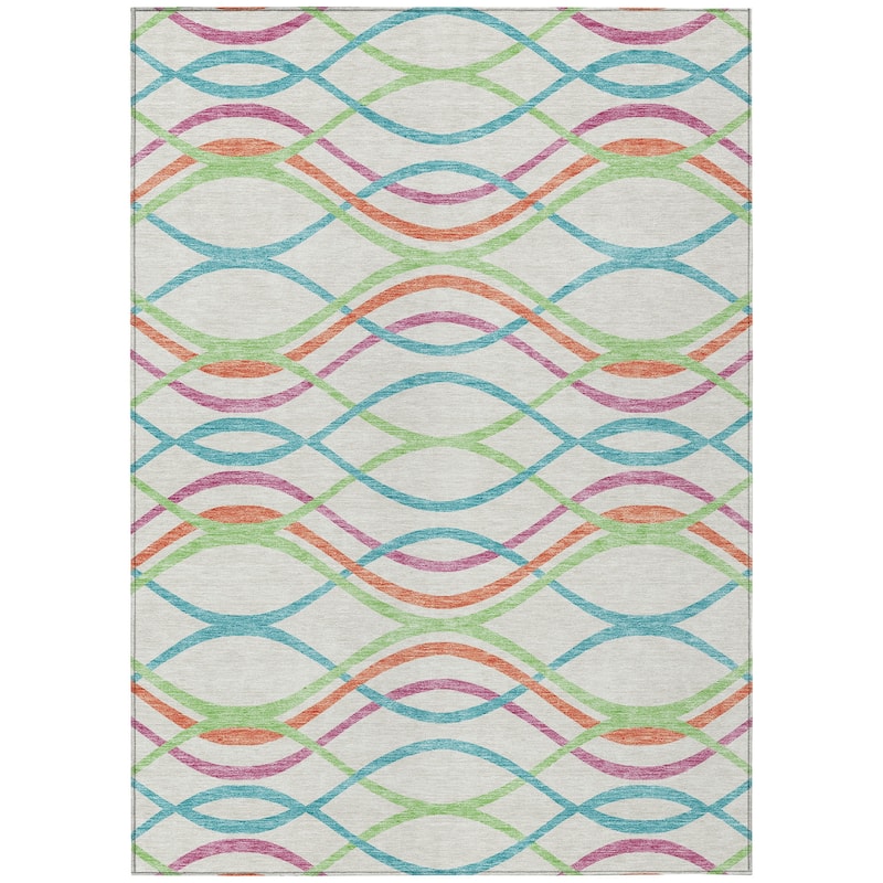 Machine Washable Indoor/ Outdoor Chantille Contemporary Deco Rug