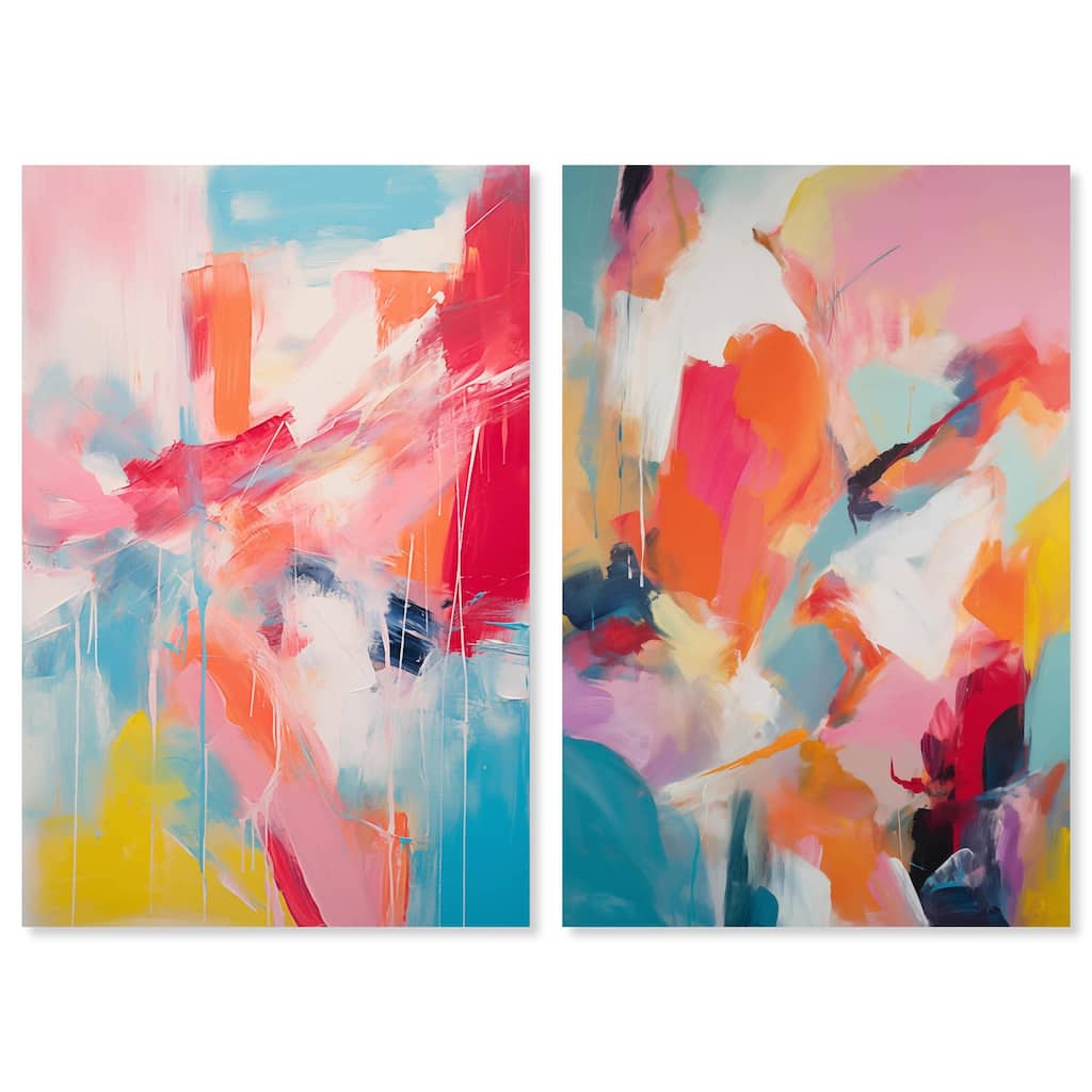 Abstract Sober Set Canvas Set of 2 by Art Remedy, Gallery Wrapped