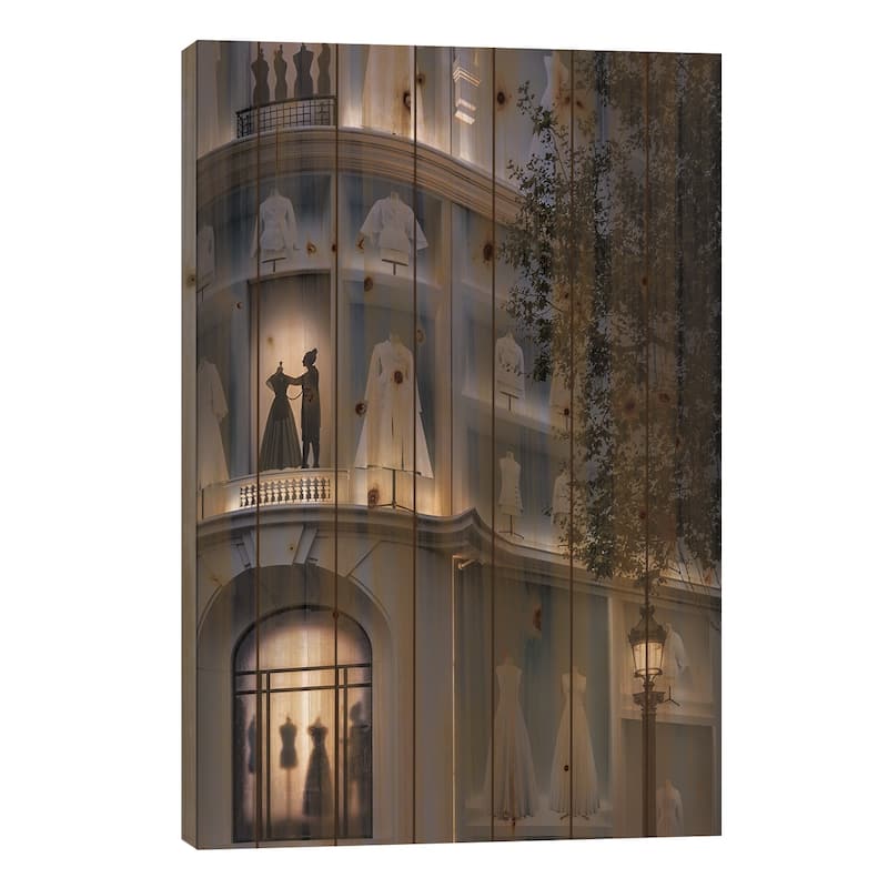 Dior Champs-Elysees, Paris Print On Wood by Jérôme Labouyrie - Multi-Color - 26x18x1.5
