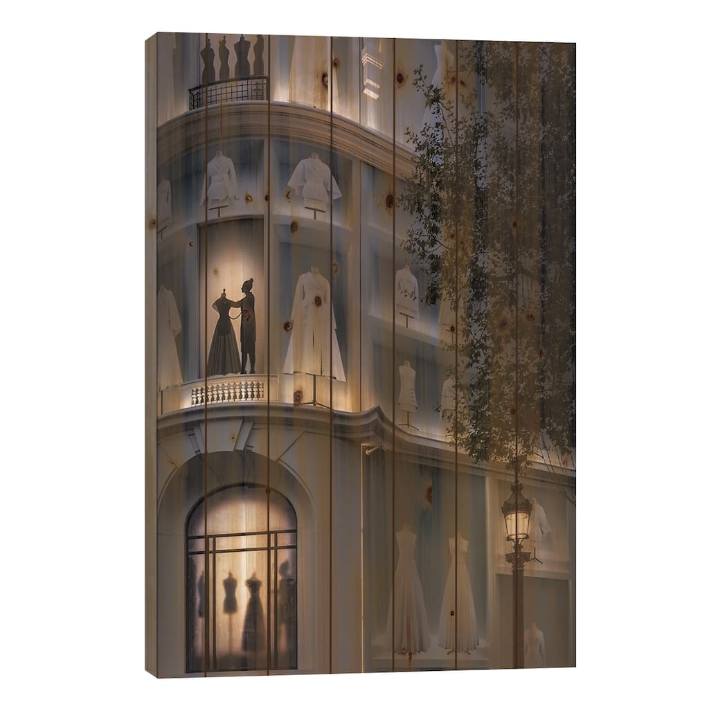 Dior Champs-Elysees, Paris Print On Wood by Jérôme Labouyrie - Multi-Color
