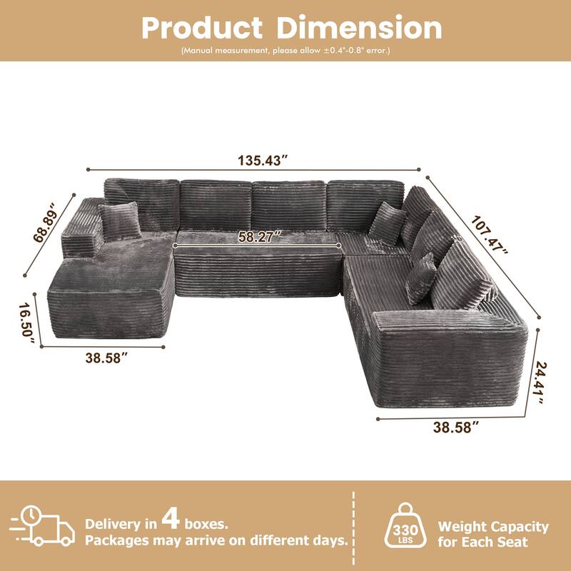 ​​OVIOS 4-Piece L-Shape Chaise Lounge Set​