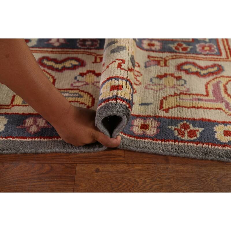 All-Over Grey Oushak Oriental Area Rug Handmade Wool Carpet - 8'11"x 11'10"