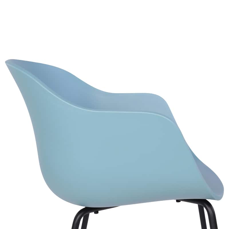 Furnish Theory Curve-K ML Indoor/Outdoor Dining Armchairs Arm Chairs w Polypropylene Shell & Powder-Coated Steel Legs (Set of 2)