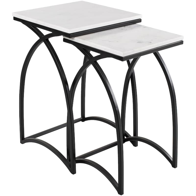 Livabliss Melissa 2-piece Marble Top Nesting Table Set