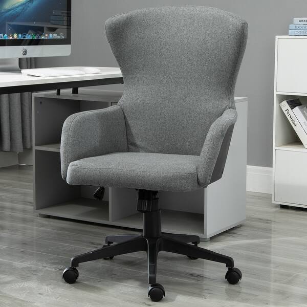 Vinsetto Ergonomic Rolling Office Desk Computer Chair With 5 Castor Wheels Easy Adjustable Height Tilt On Sale Overstock 31620847