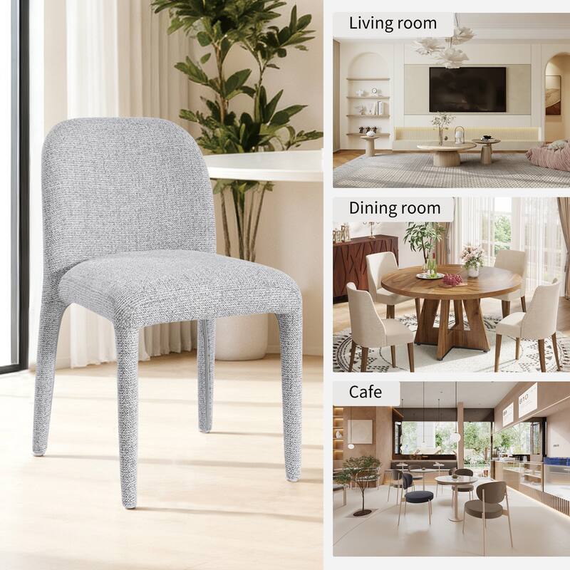 Modern 18" W Upholstered Dining Chair Fully Assembly Design Iron Legs