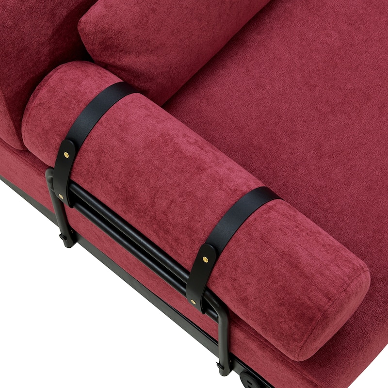 Modern Loveseat Sofa 59" Sofa Couch 2-Seater Sofa With Flexible Usb Ports , Unique Cylindrical Armrests