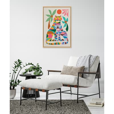 Kate and Laurel Sylvie MCM Tiger Love Framed Canvas by Rachel Lee