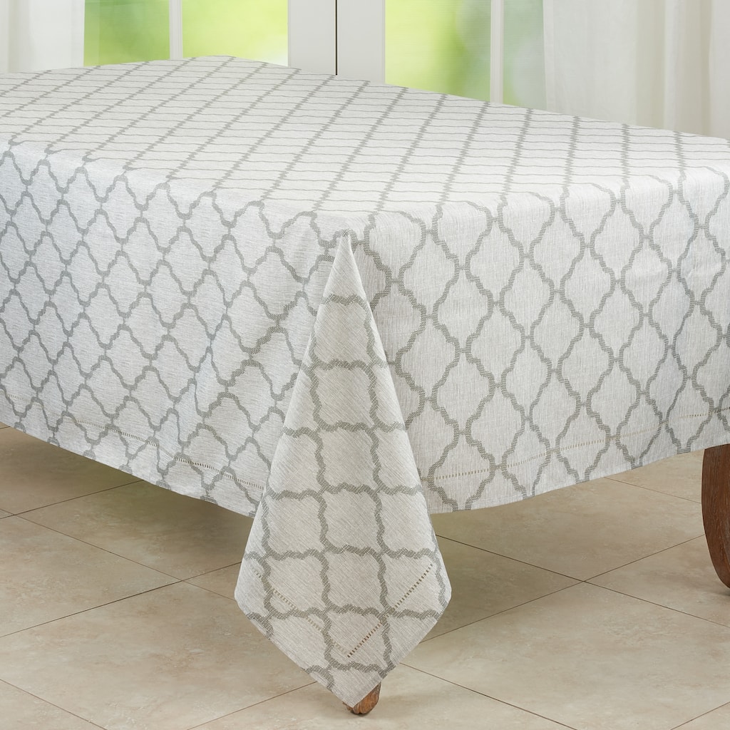 Tablecloth With Laser-Cut Hemstitch Design