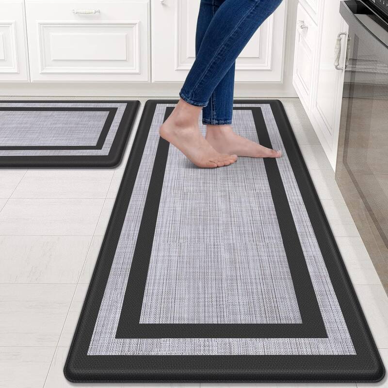 2 PCS Kitchen Mat Cushioned Anti-Fatigue Non-Skid Waterproof Rugs - 17.3x47