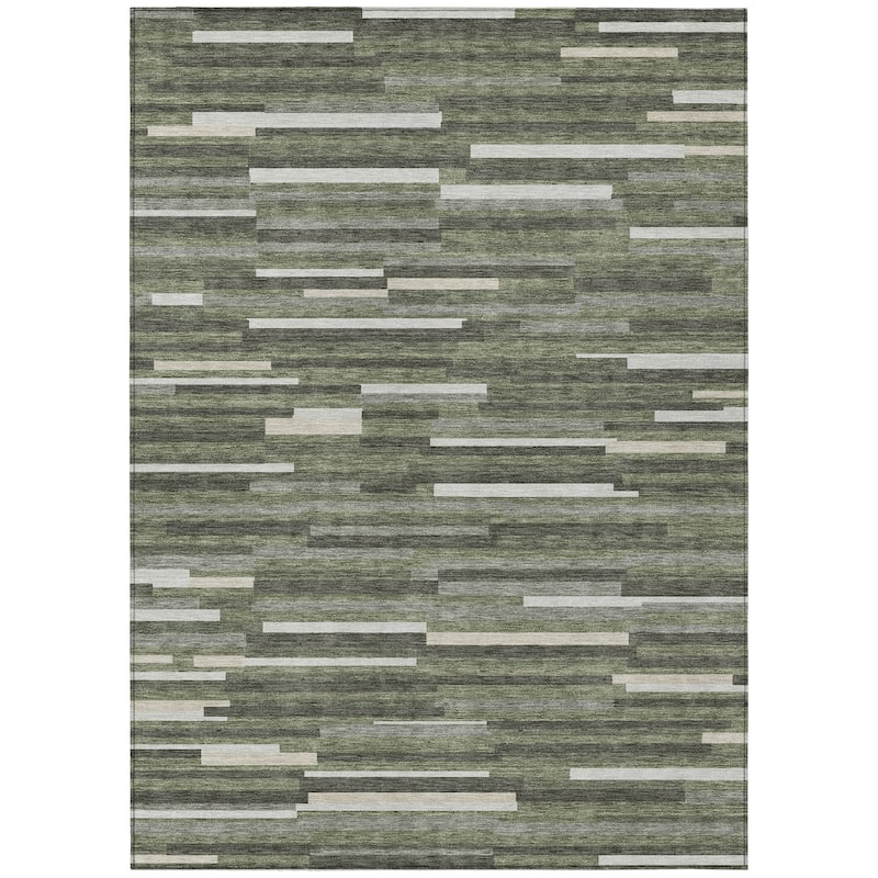 Machine Washable Indoor/ Outdoor Chantille Modern Stripes Rug