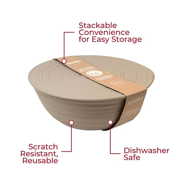 Guzzini - Tierra, L Bak met deksel in gerecycled plastic, Kom - Klei, 25xh10,8 cm | 3100 ml - 17500279