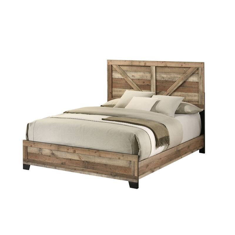 Best Quality Weathered Brown Eastern and Queen Panel Bedframe