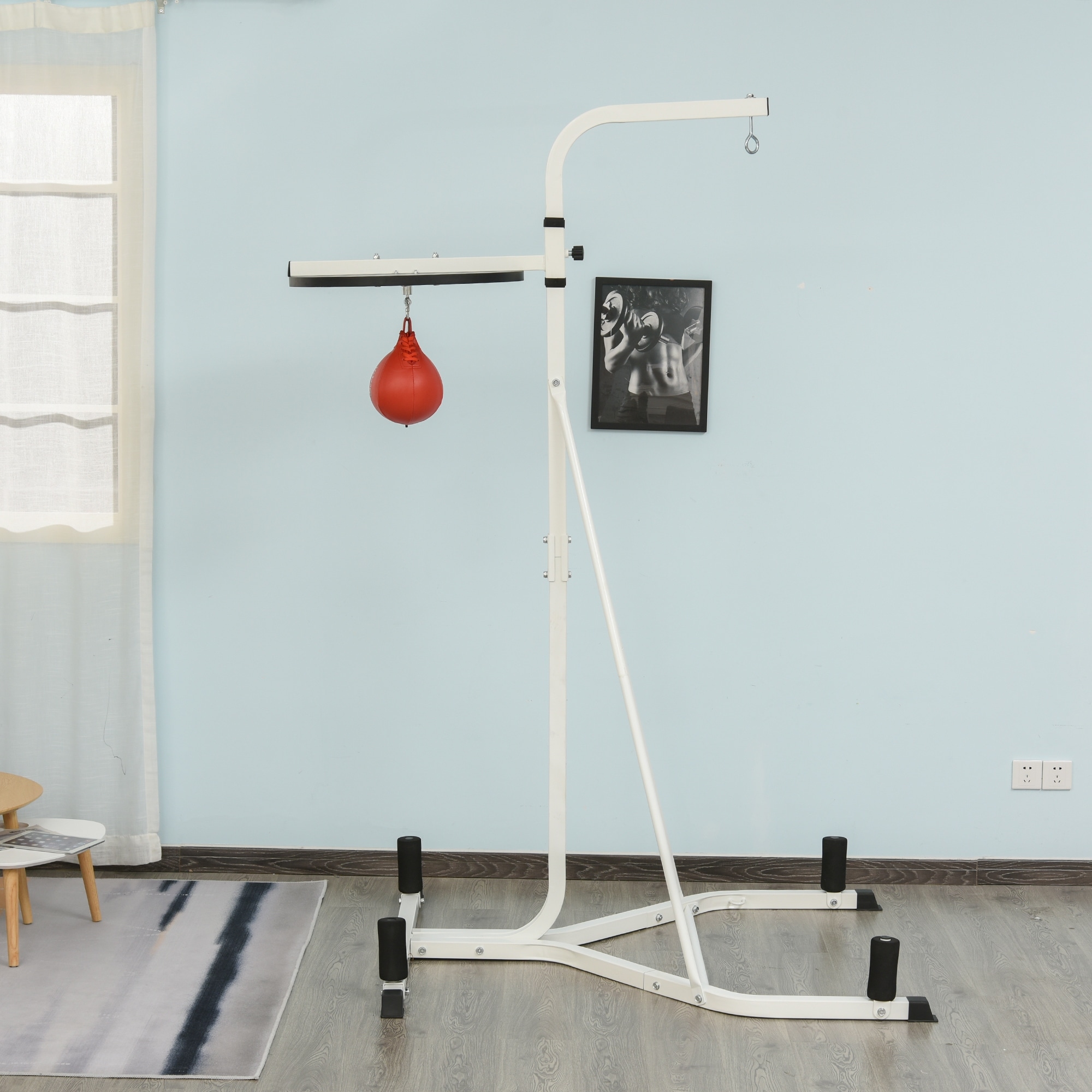 Soozier Free-Standing Speed Bag Platform Punch Bag Station Boxing Stand Heavy Duty Frame White - Bed Bath and Beyond
